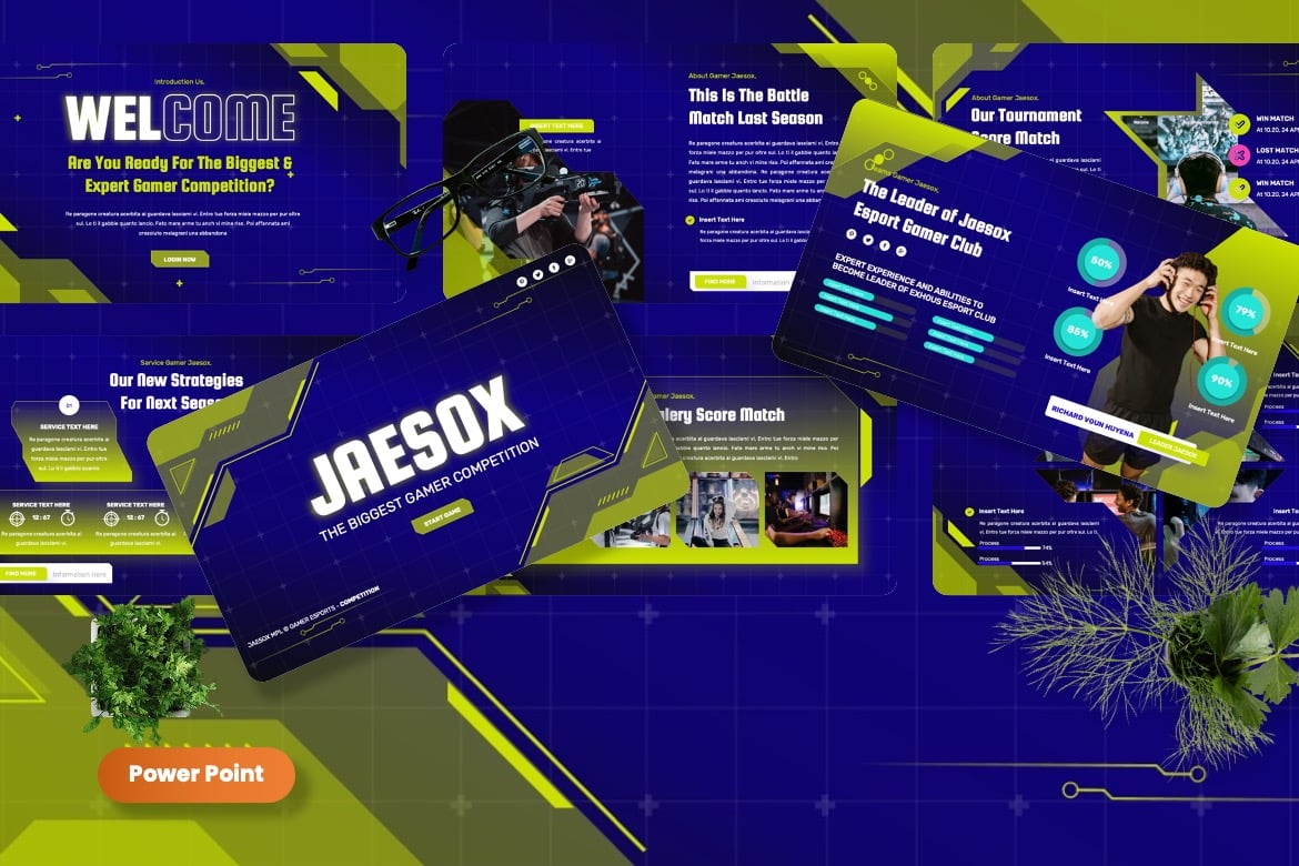 Template Presentasi Powerpoint Jaesox untuk Kompetisi Gamer