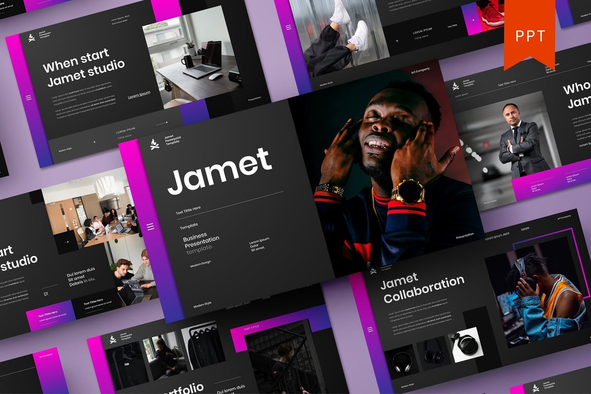 Jamet – Template PowerPoint Bisnis yang Menarik