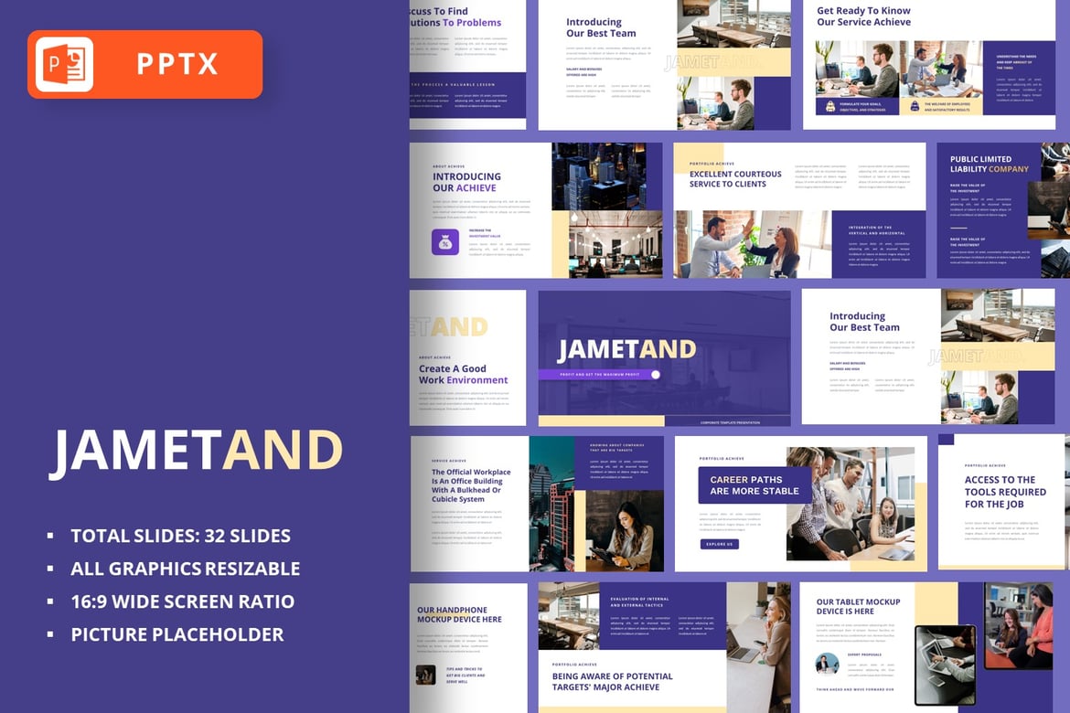 Jametand – Template Powerpoint Korporat dan Bisnis yang Menarik