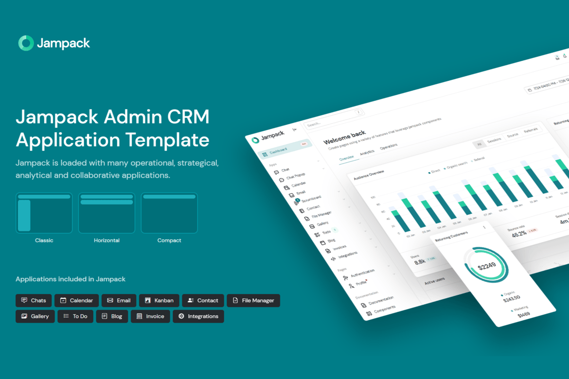 Jampack - Template Website CRM Admin yang Komprehensif