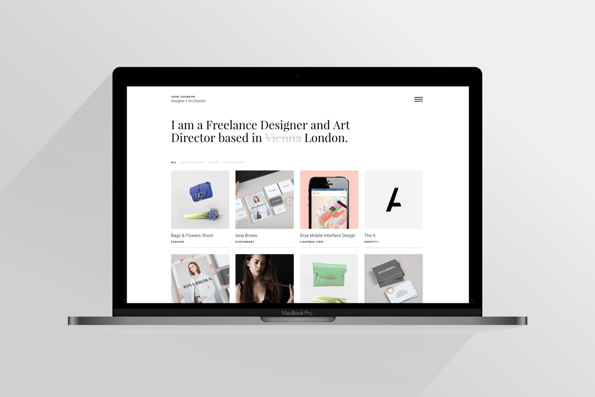 Template Website Portofolio Jane | Responsif dan Elegan