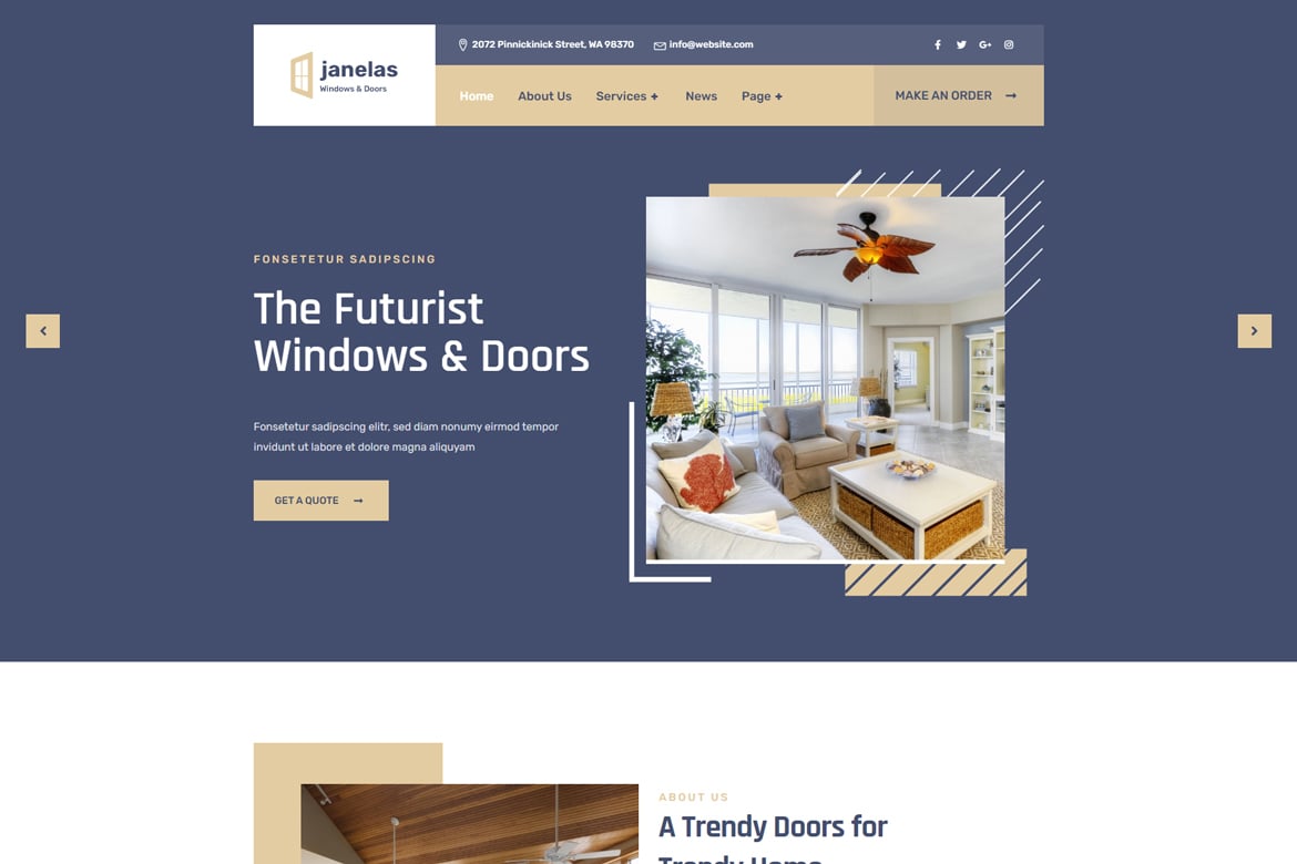 Template Website Janelas – Solusi Jendela & Pintu yang Modern