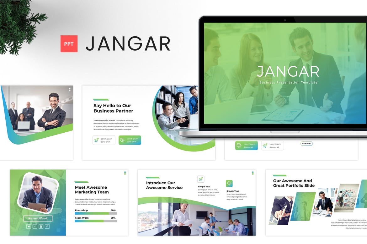 Template Presentasi Bisnis Jangar yang Modern dan Kreatif