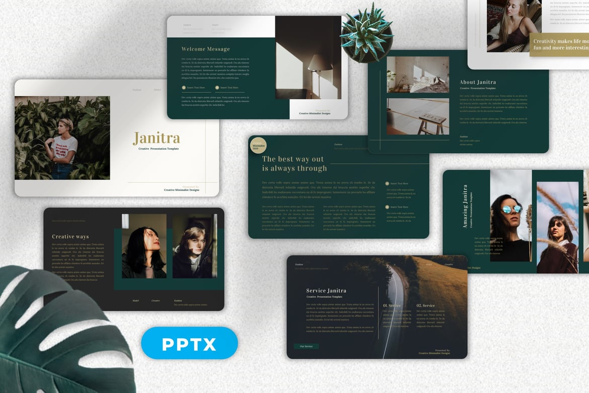 Janitra - Template Powerpoint Kreatif yang Menarik