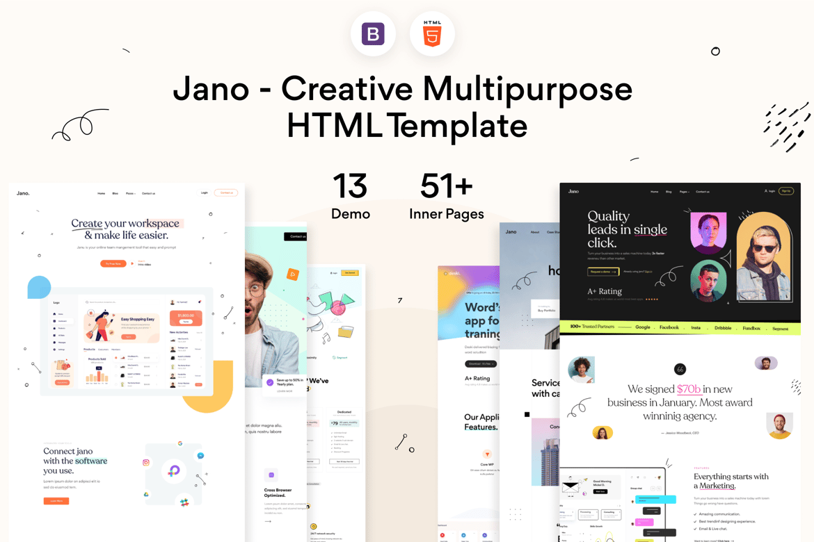 Jano - Template Website Multipurpose Kreatif dengan Bootstrap 5