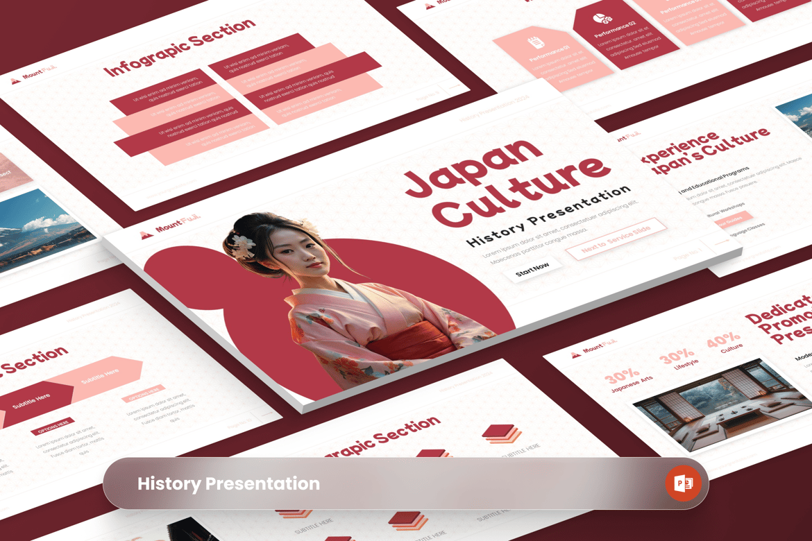 Template Presentasi PowerPoint Budaya dan Sejarah Jepang yang Menarik