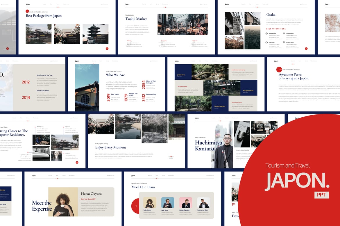 Template Presentasi PowerPoint Jepang - Modern dan Minimalis