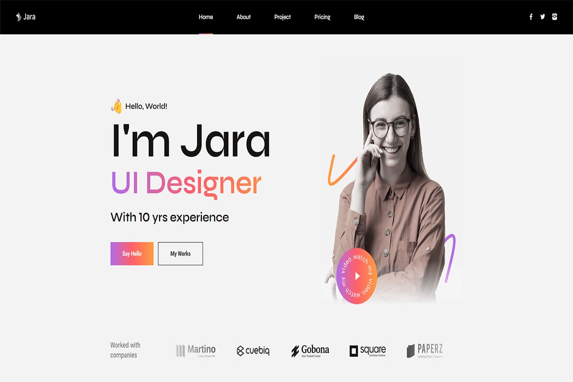 Jara - Template Web Portofolio Pribadi yang Kreatif dan Responsif