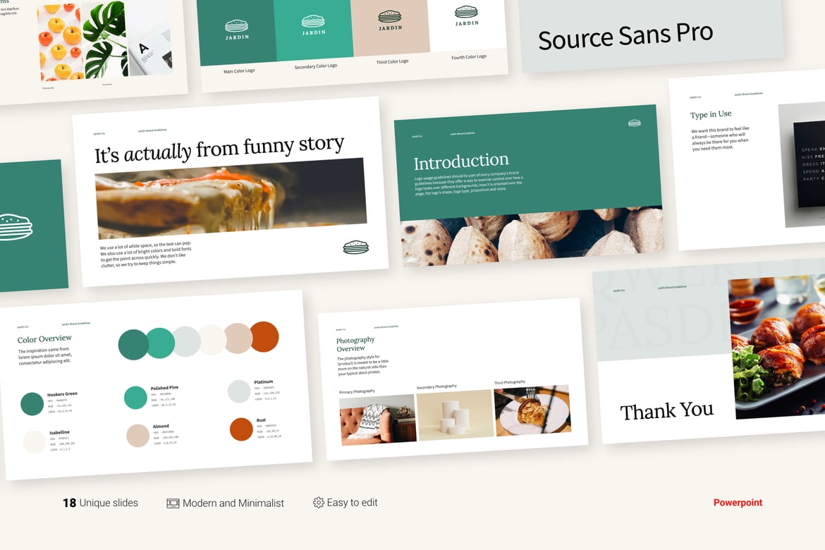 Template PowerPoint Jardin yang Menarik dan Profesional