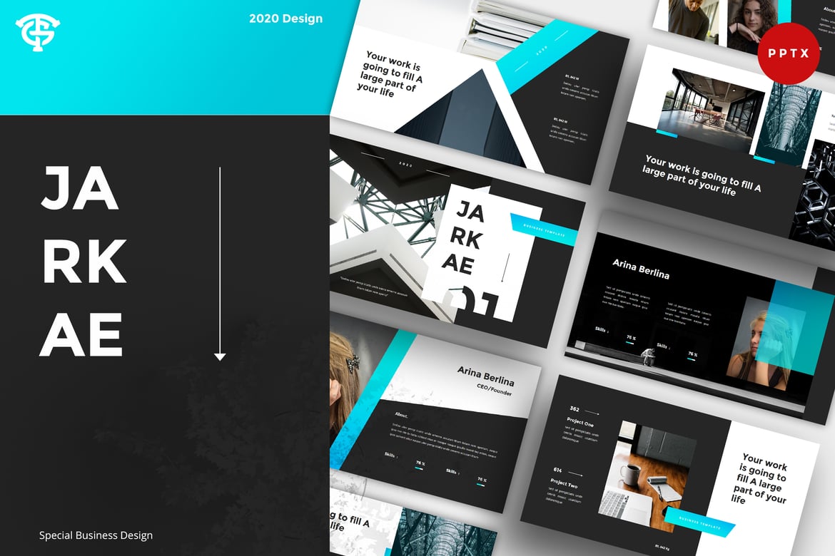 Template PowerPoint Jarkae Business - Presentasi Profesional Anda