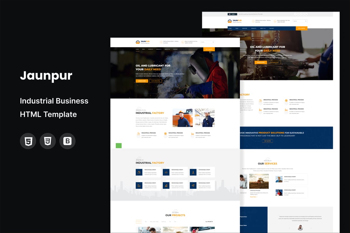 Template Website Industrial Jaunpur - Solusi Ideal untuk Bisnis Anda