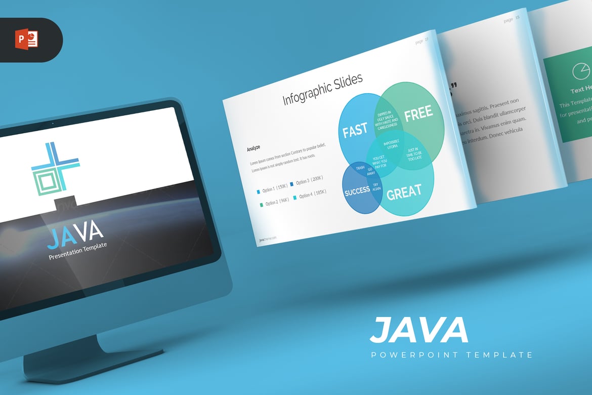Template Presentasi PowerPoint Java yang Kreatif dan Minimalis