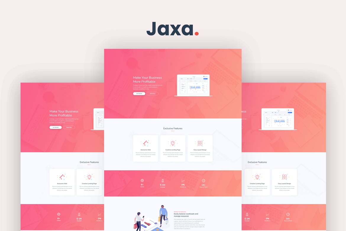Jaxa - Template Website Startup dan SaaS Modern