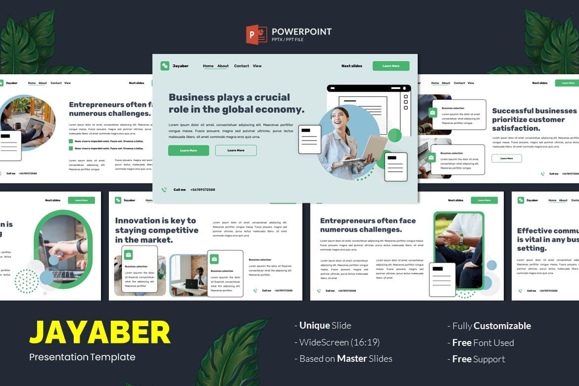 Template Presentasi Bisnis Jayaber - Powerpoint yang Modern dan Kreatif