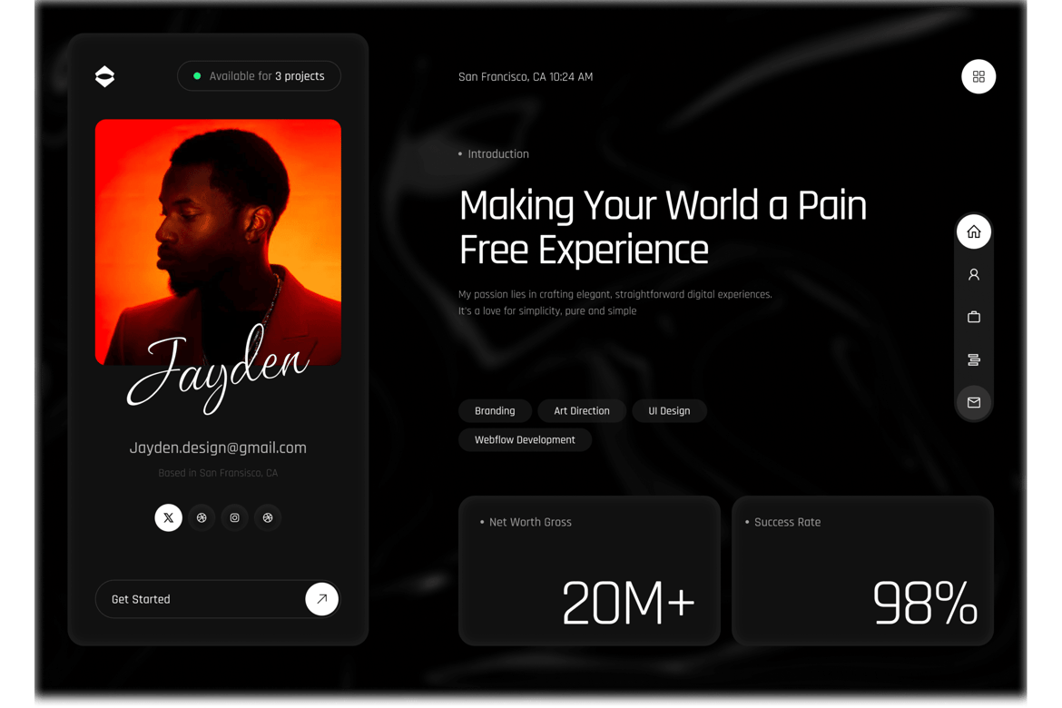 Jayden - Template Web Portofolio Pribadi yang Kreatif