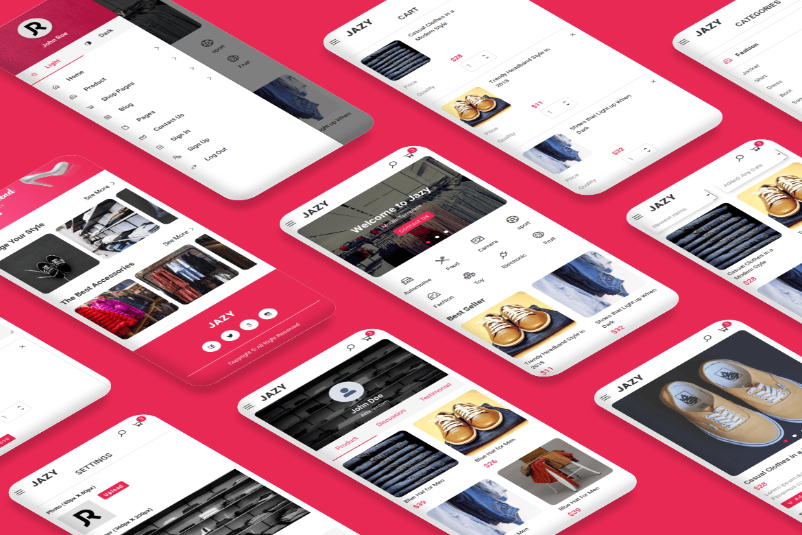 Jazy - Template Website ECommerce Mobile yang Modern dan Responsif