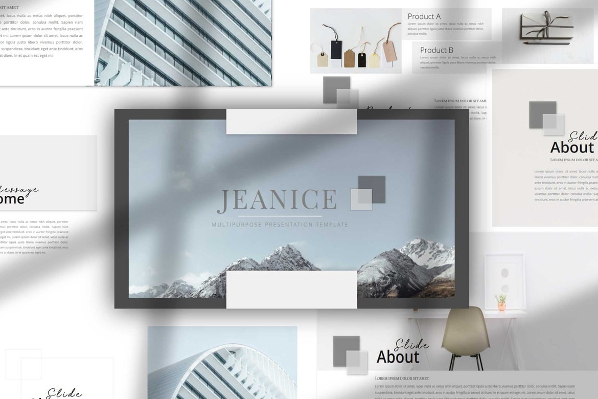 Template PowerPoint Jeanice yang Elegan dan Profesional