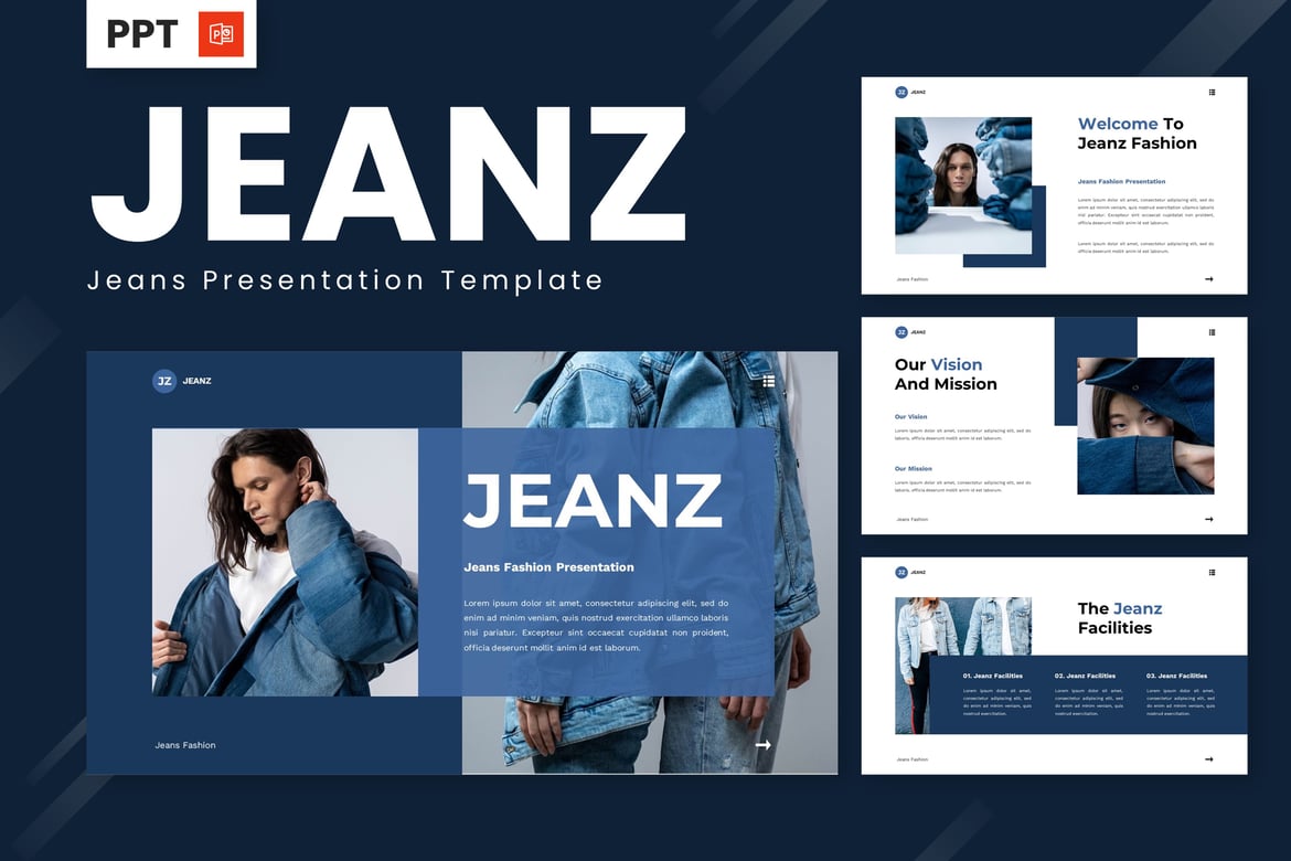 Jeanz - Template Presentasi Fashion Jeans yang Stylish