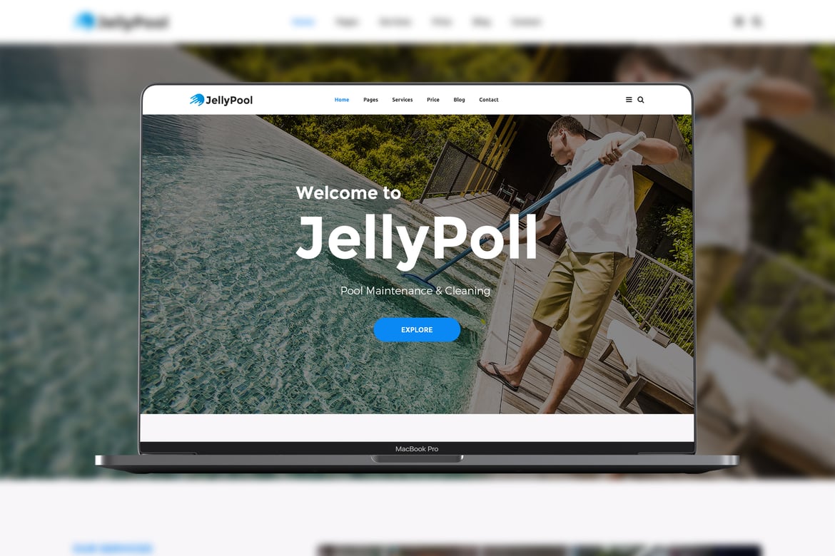 Tema WordPress Multifungsi JellyPool untuk Pemeliharaan Kolam