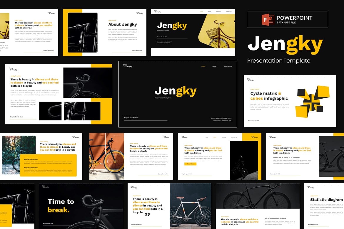 Jengky - Template Powerpoint Klub Sepeda yang Modern dan Profesional