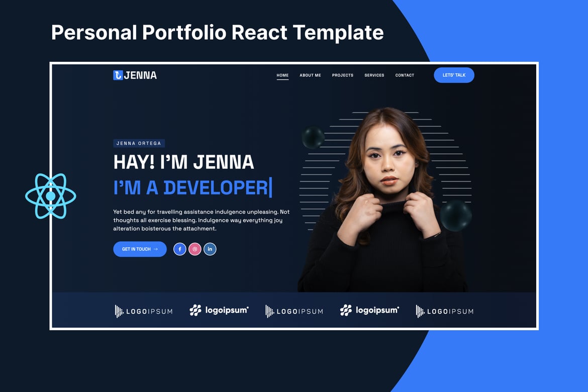 Jenna – Template Website Portofolio Pribadi yang Menarik