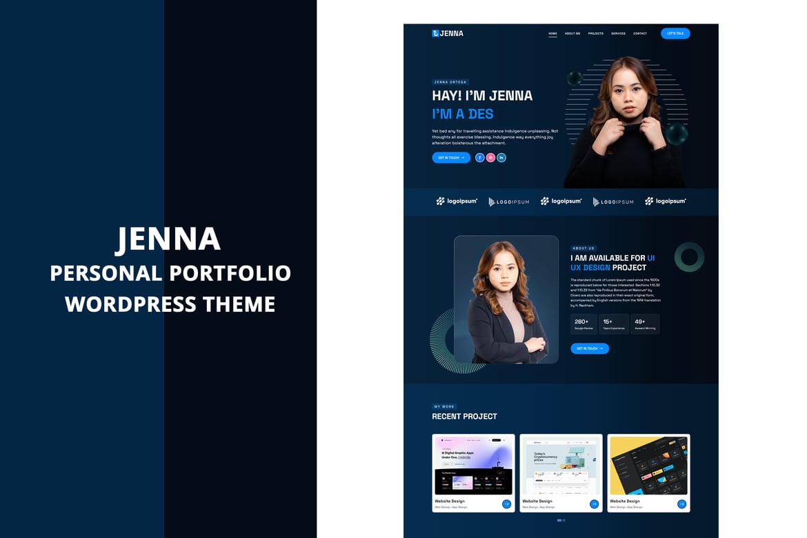 Jenna – Tema WordPress Portofolio Pribadi yang Kreatif dan Modern
