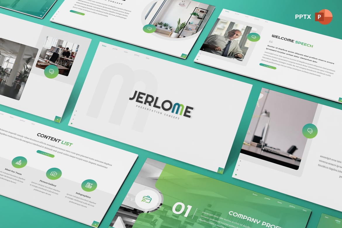 Jerlome - Template PowerPoint Serbaguna yang Menarik