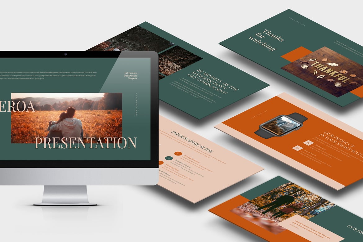 Jeroa: Template PowerPoint Lookbook Musim Gugur yang Menarik
