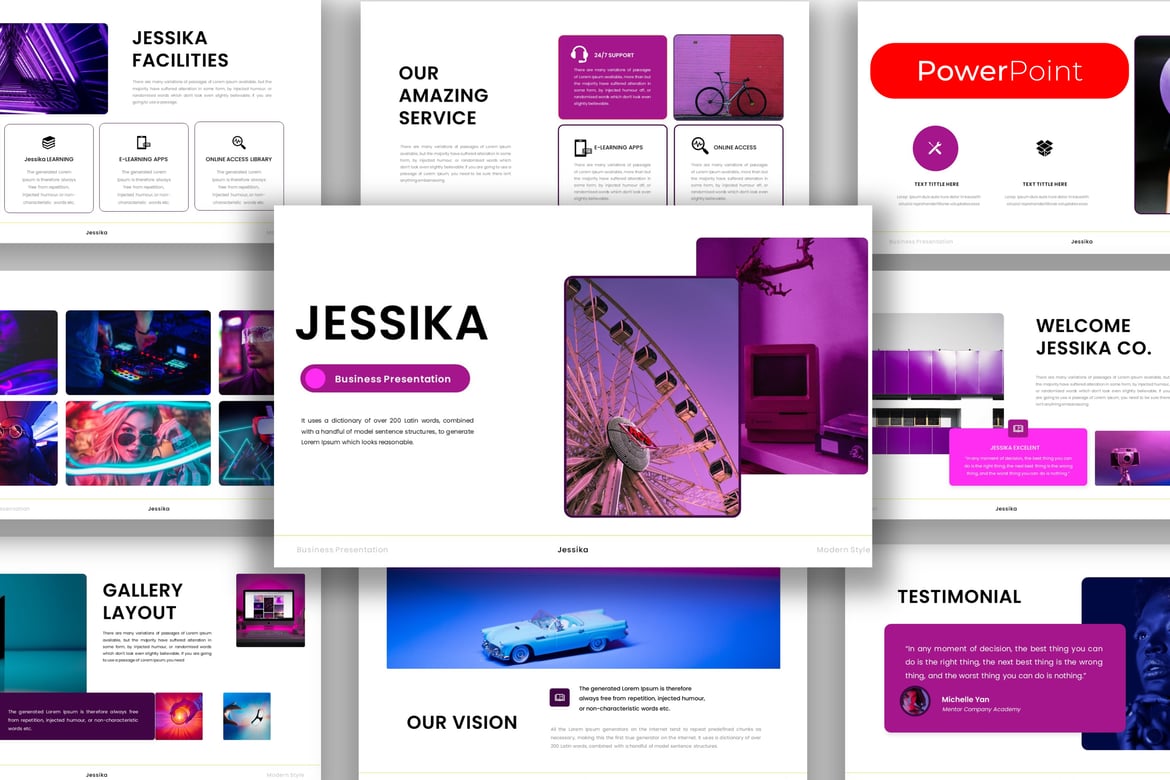 Template Presentasi Bisnis Jesika yang Menarik dan Profesional