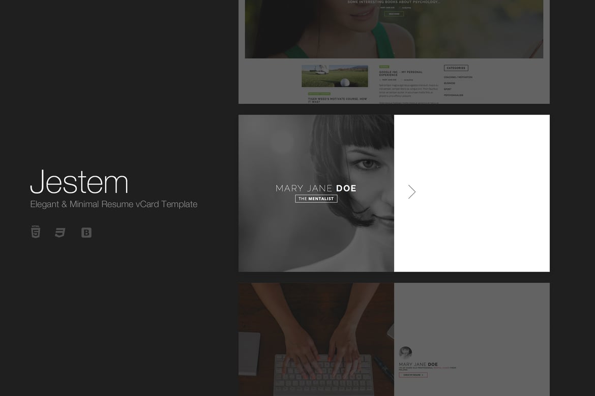 Jestem - Template Website Resume Pribadi yang Elegan dan Minimalis