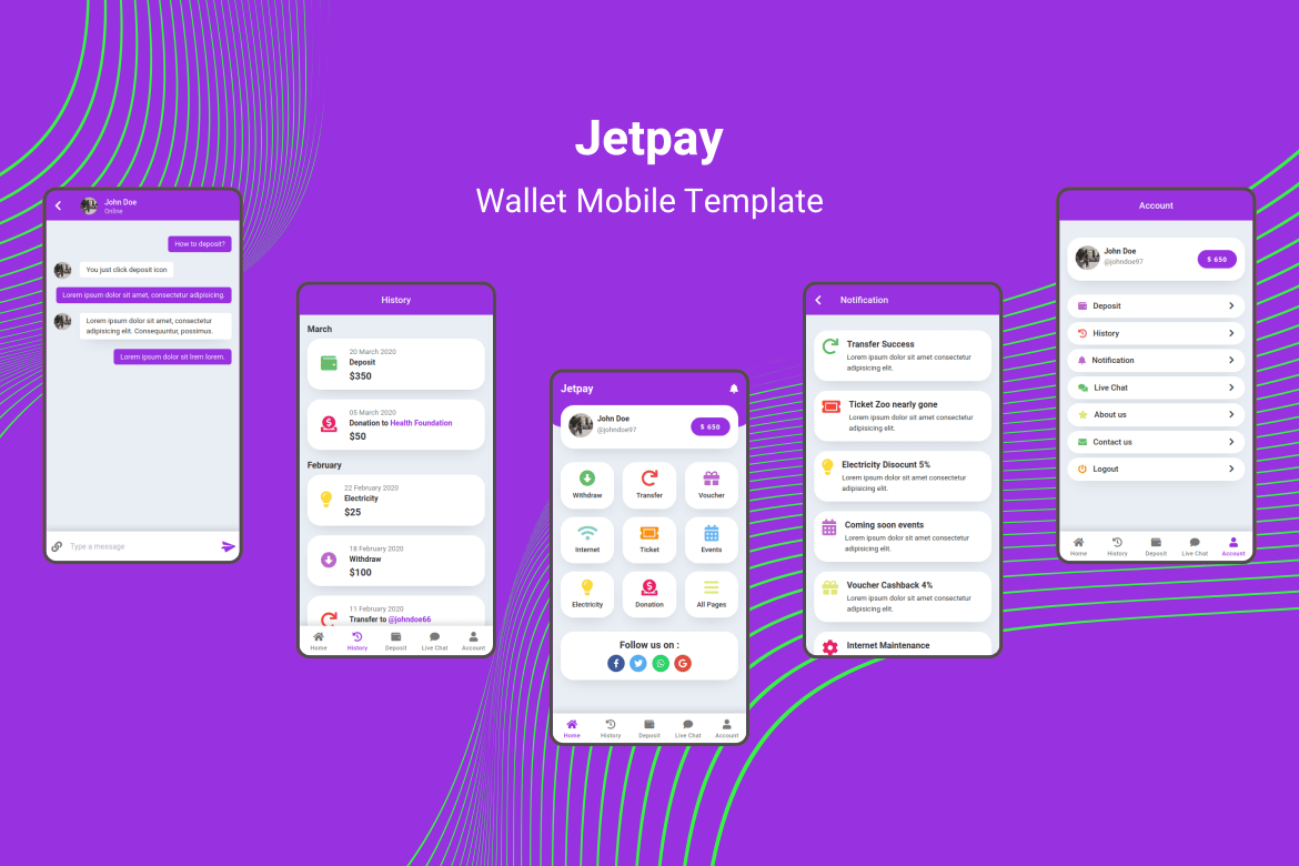 Jetpay - Template Website Dompet Seluler yang Modern