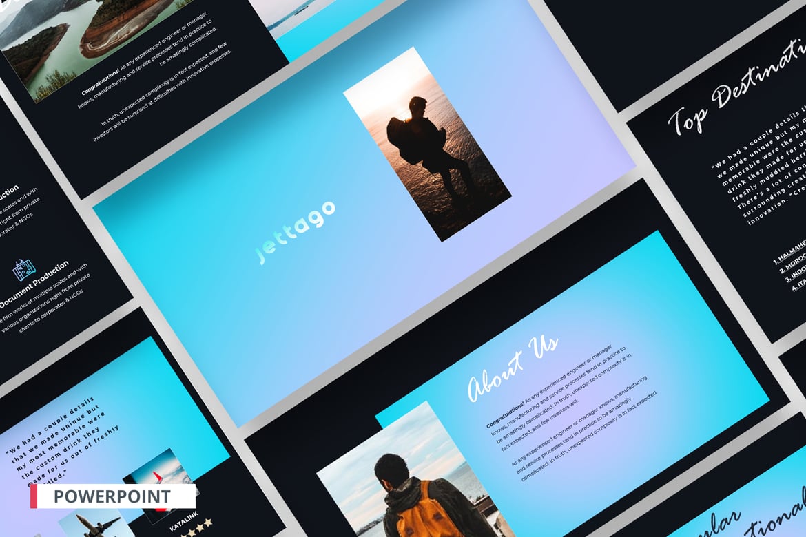 Jettago - Template PowerPoint Agensi Perjalanan yang Menarik