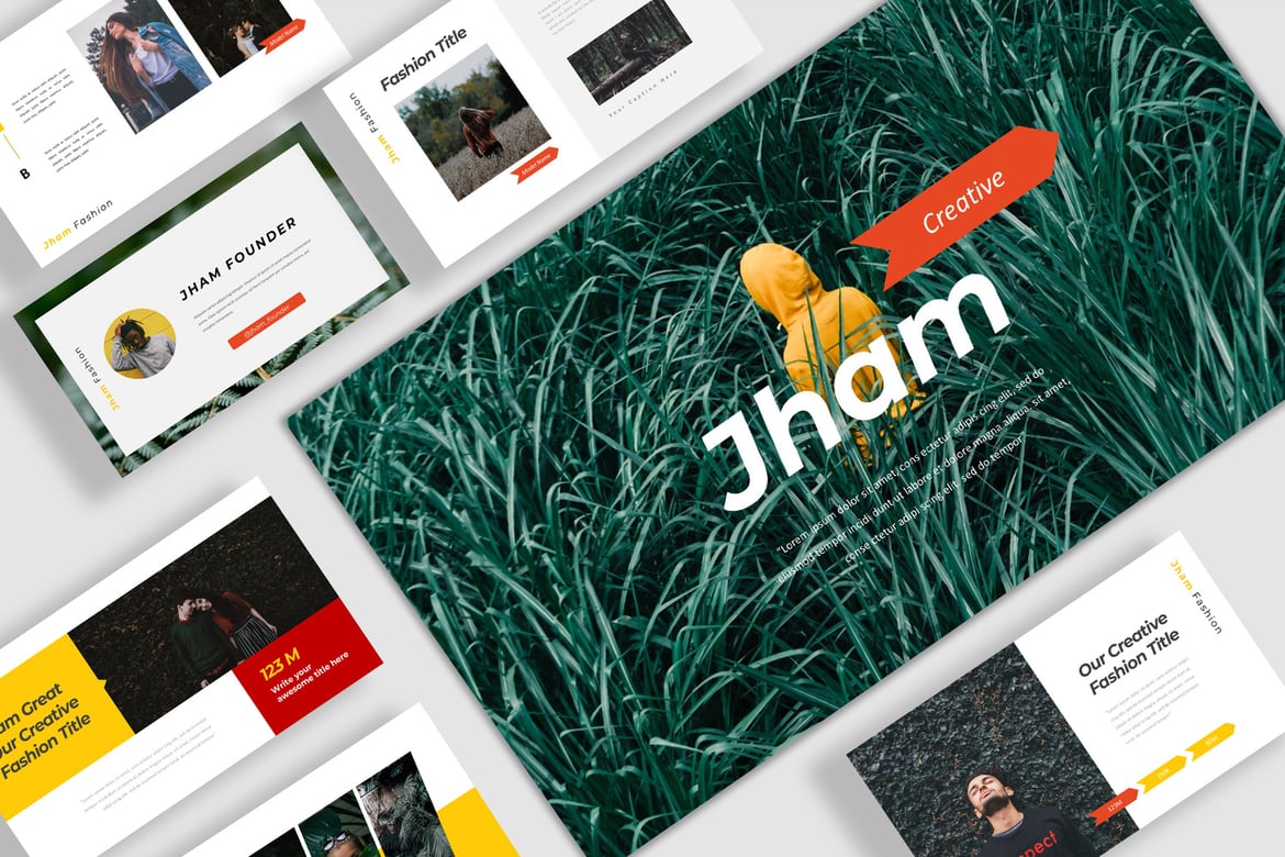 Template Presentasi Powerpoint Jham Kreatif yang Modern