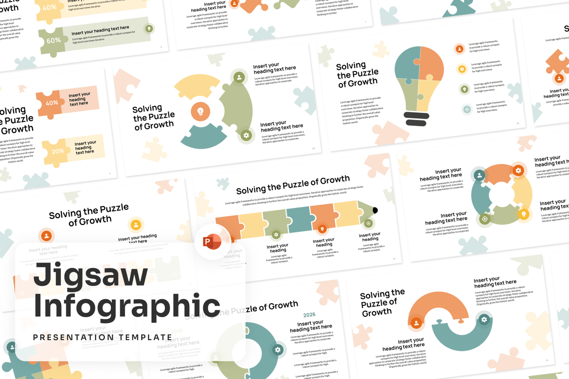 Template Presentasi Infografis Jigsaw yang Menarik