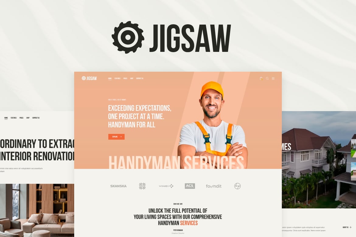 Tema WordPress Jigsaw: Solusi Menarik untuk Bisnis Konstruksi dan Renovasi