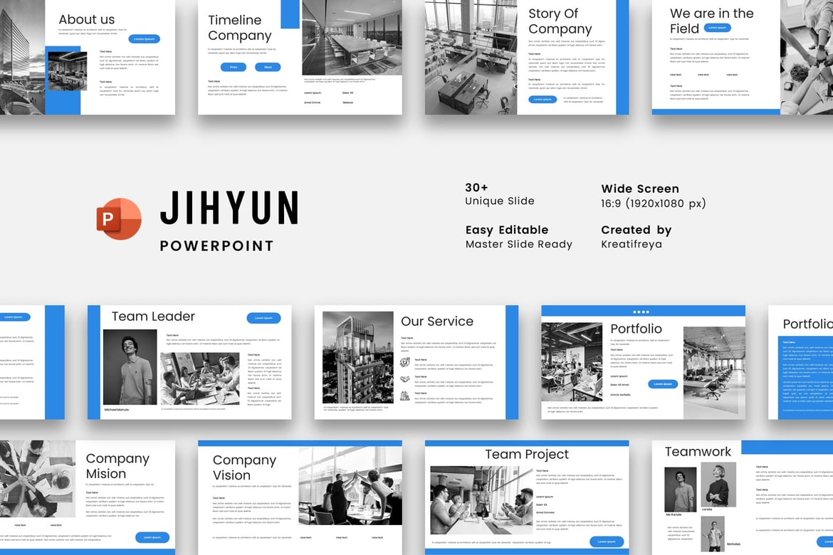 Template Presentasi PowerPoint JIHYUN untuk Bisnis dan Pemasaran