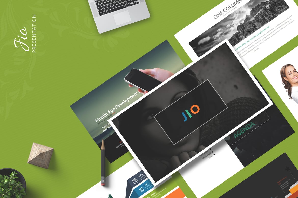 Template PowerPoint Jio - Desain Kreatif untuk Presentasi Profesional