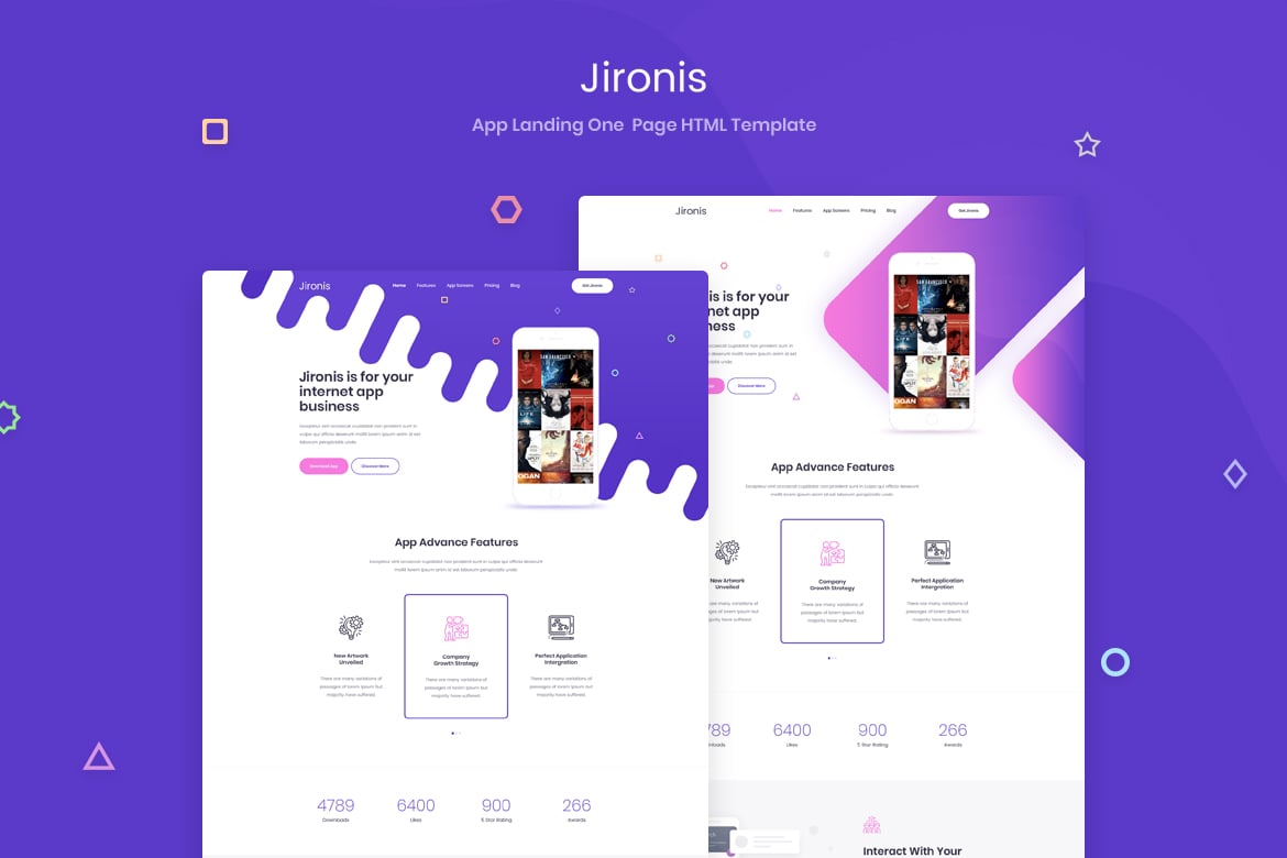 Jironis - Template Website Landing App Satu Halaman yang Menawan
