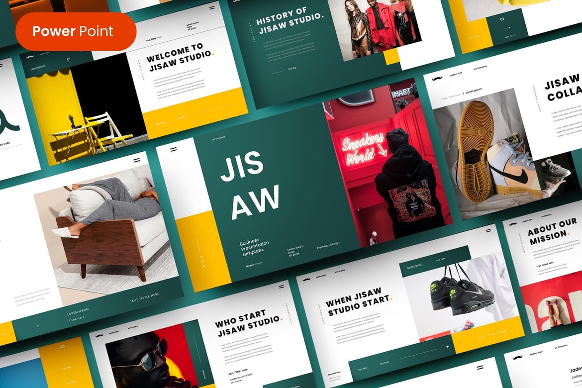 Jisaw – Template PowerPoint Bisnis yang Menarik