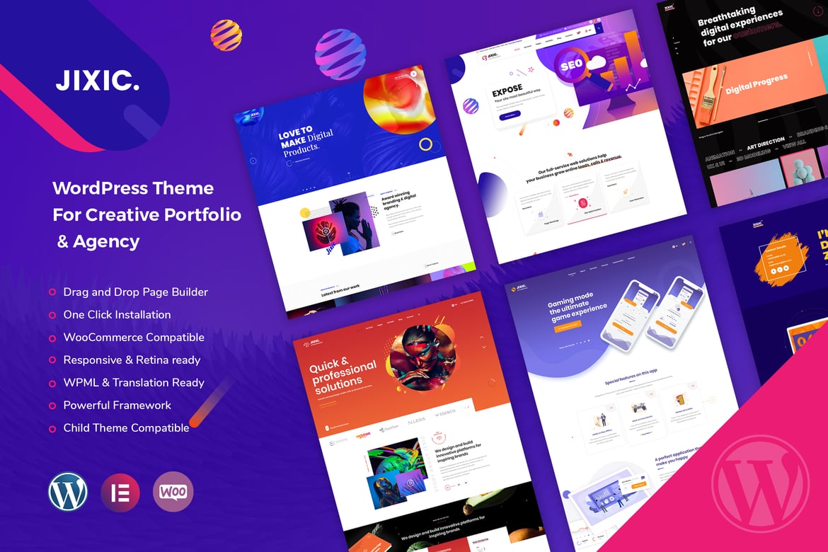 Jixic - Tema WordPress Kreatif untuk Portofolio & Agensi