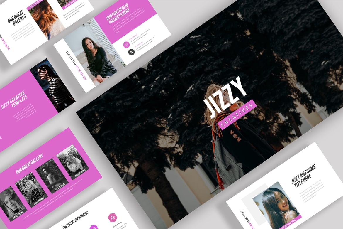 Template PowerPoint Kreatif Jizzy yang Modern dan Minimalis