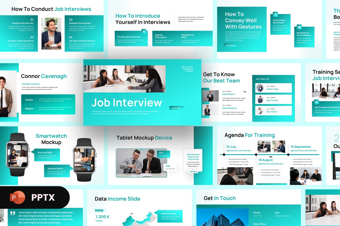 Template PowerPoint Presentasi Wawancara Kerja Modern