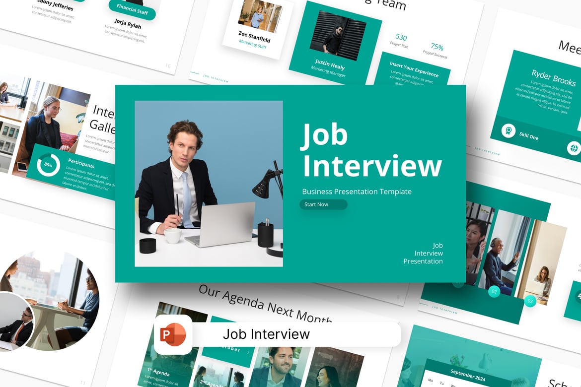Template PowerPoint Presentasi Wawancara Kerja yang Profesional