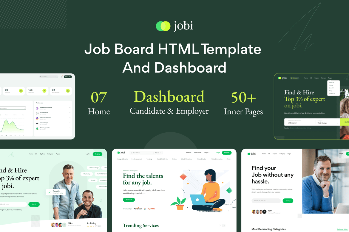 Jobi - Template Website Papan Pekerjaan Responsif dan Modern