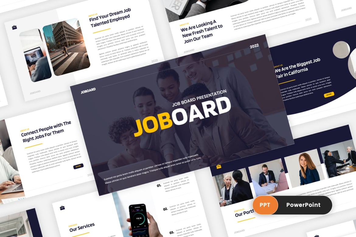 Template PowerPoint Joboard - Solusi Kreatif untuk Presentasi Pekerjaan Anda