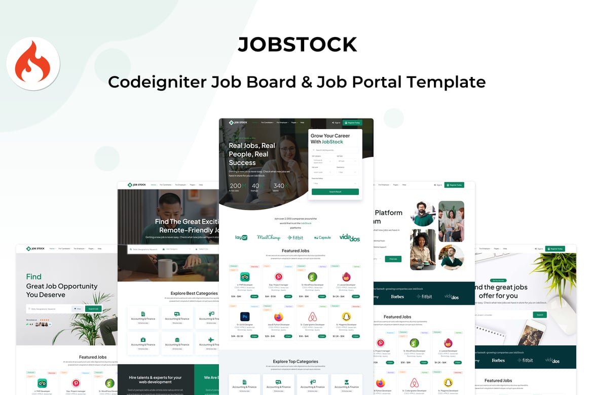 JobStock - Template Website Lowongan Kerja Kreatif dan Responsif