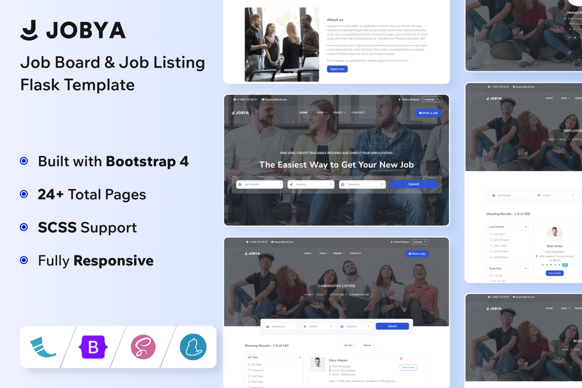 Jobya - Template Website Job Board & Listing yang Responsif