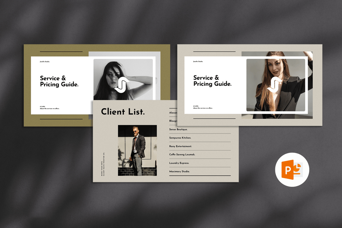 Josefin - Template Powerpoint Panduan Layanan & Harga yang Menarik