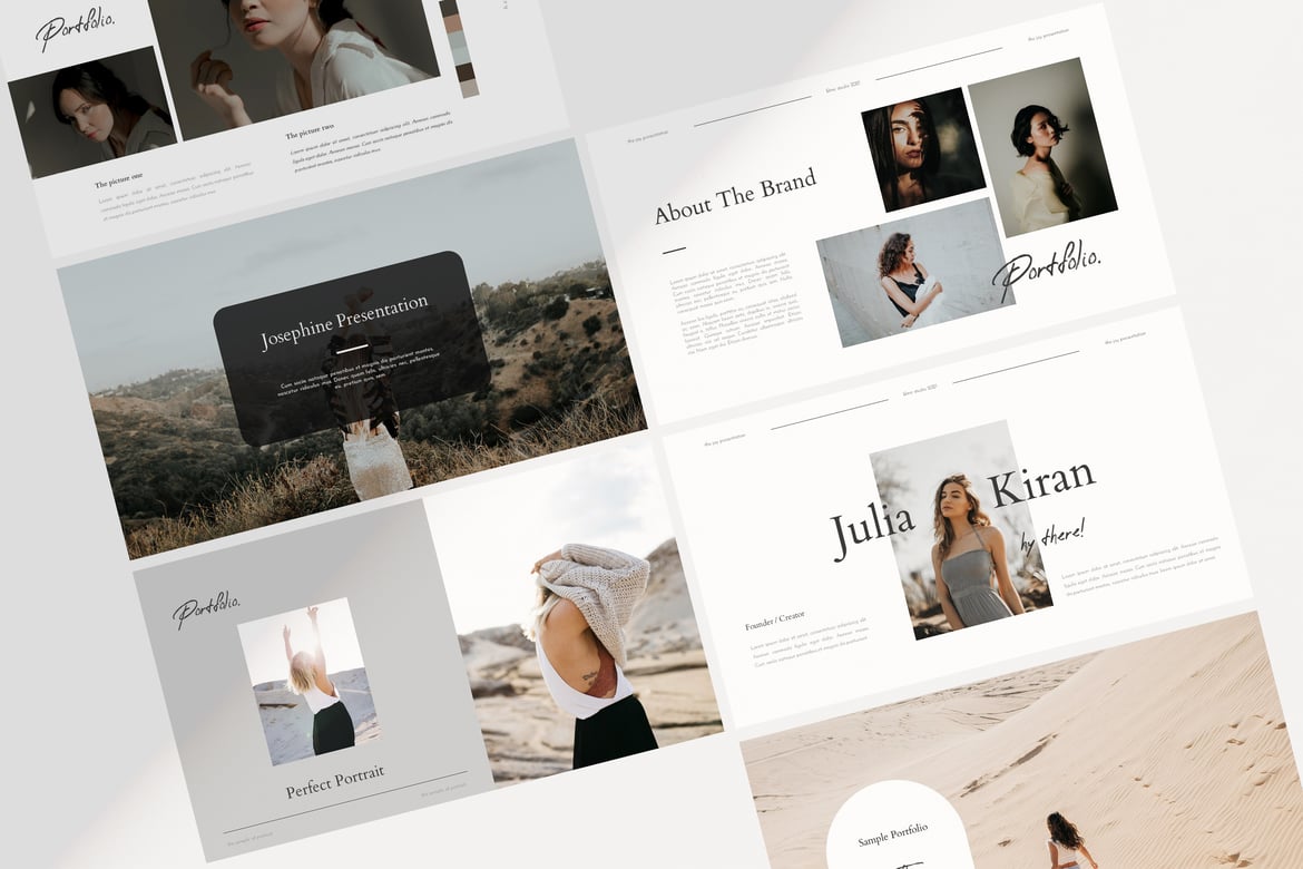 Template PowerPoint Josephine - Desain Minimalis yang Menarik