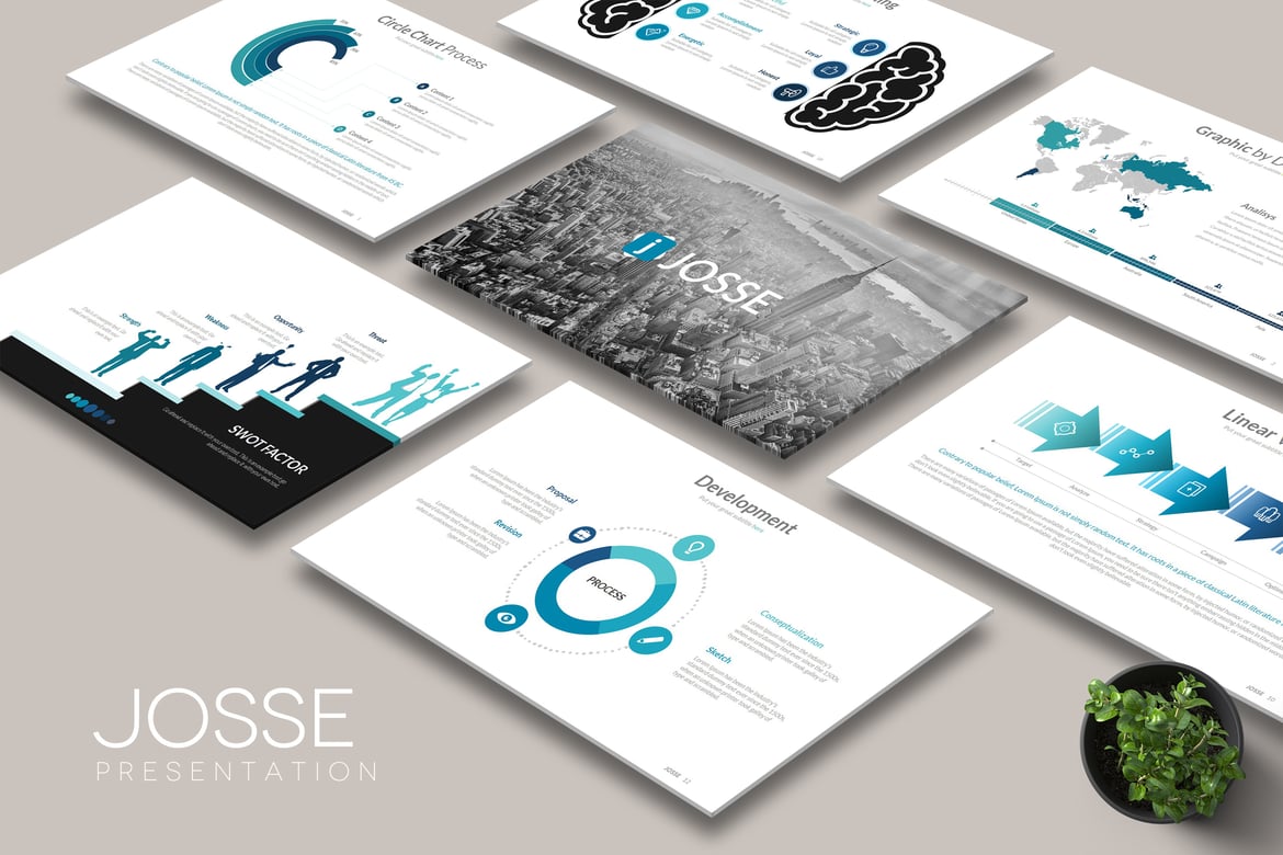 Template PowerPoint JOSSE - Presentasi Kreatif yang Menarik